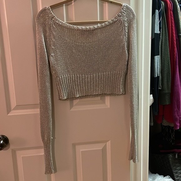 Juicy Couture Shimmer Cropped Sweater - Picture 2 of 3